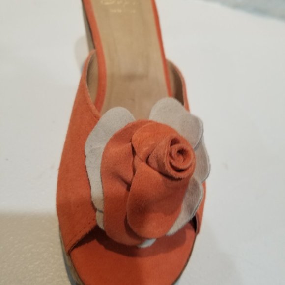 Orange Suede cork mules - Picture 5 of 5